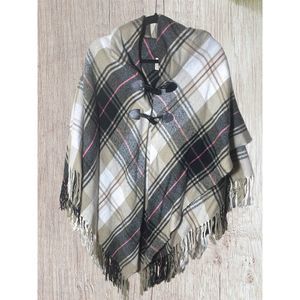 Plaid Poncho One Size Fits All